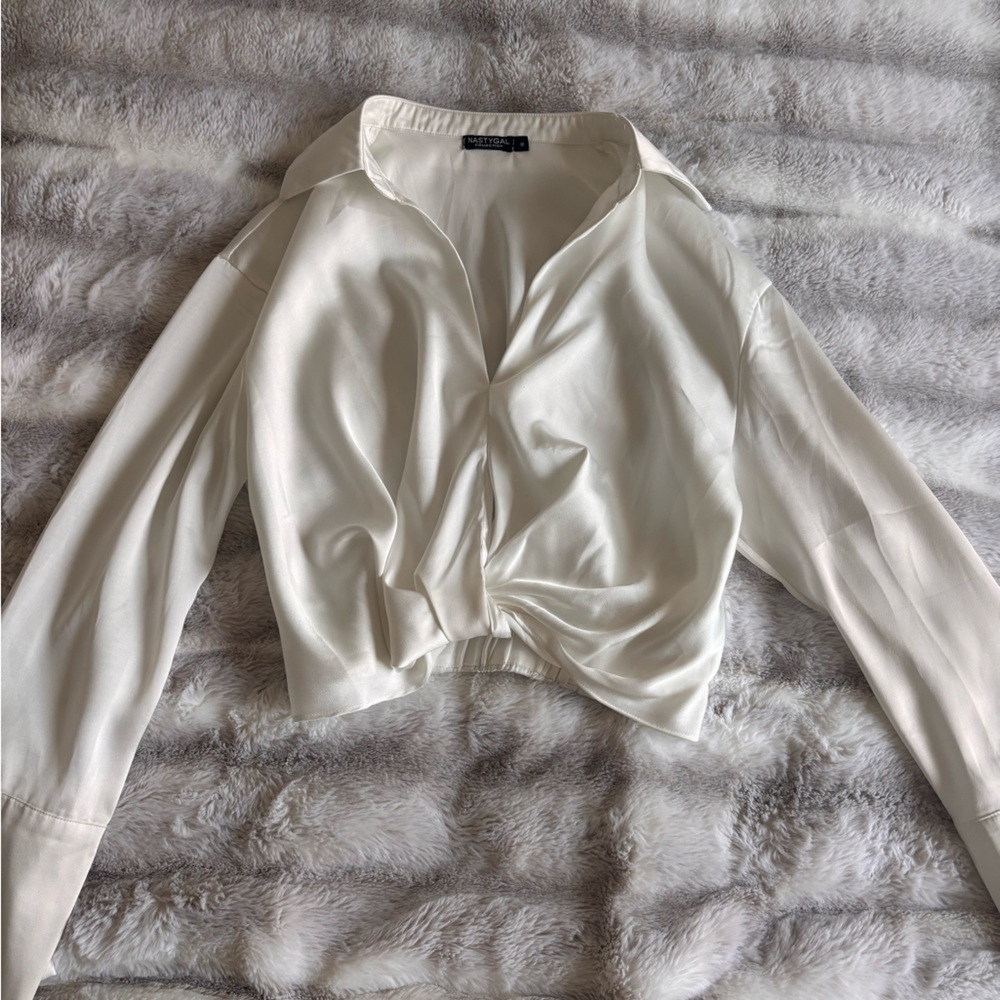 White Satin Blouse